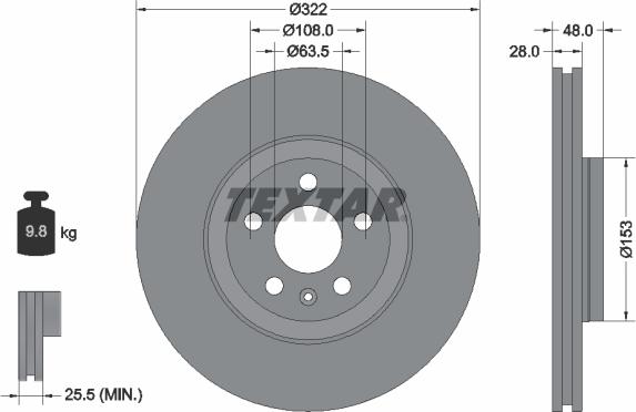 Textar 92287405 - Bremžu diski www.autospares.lv