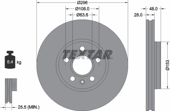 Textar 92287505 - Bremžu diski www.autospares.lv