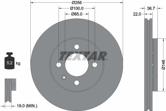 Textar 92287003 - Bremžu diski www.autospares.lv