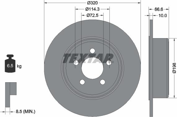 Textar 92234803 - Bremžu diski www.autospares.lv