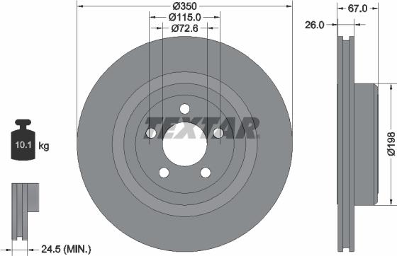 Textar 92235503 - Bremžu diski www.autospares.lv