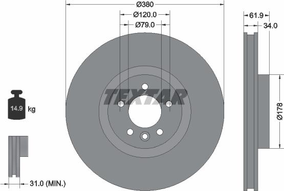 Textar 92235603 - Bremžu diski www.autospares.lv