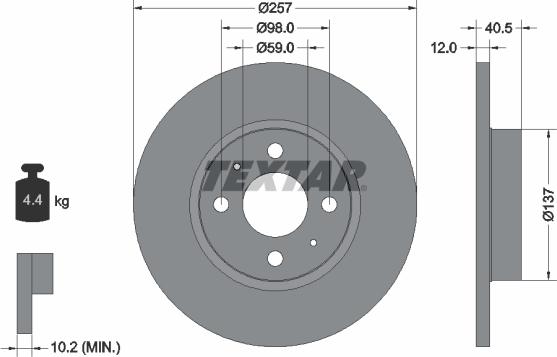 Textar 92236703 - Bremžu diski www.autospares.lv