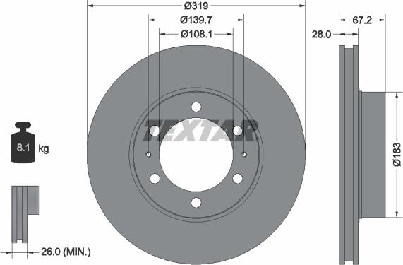 Textar 92230400 - Bremžu diski www.autospares.lv