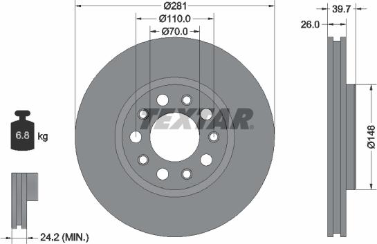 Textar 92230103 - Bremžu diski autospares.lv