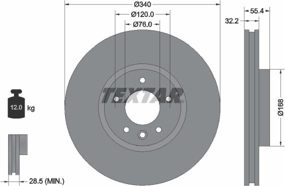 Textar 92230305 - Bremžu diski www.autospares.lv