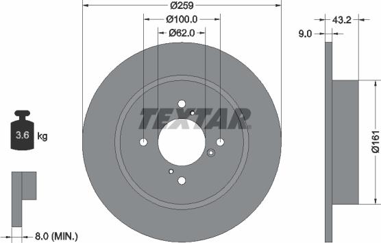 Textar 92231403 - Bremžu diski www.autospares.lv