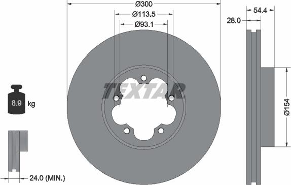 Textar 92231500 - Bremžu diski www.autospares.lv