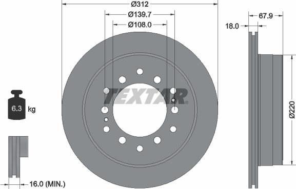 Textar 92231003 - Bremžu diski www.autospares.lv