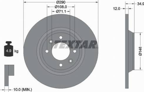 Textar 92231300 - Bremžu diski autospares.lv