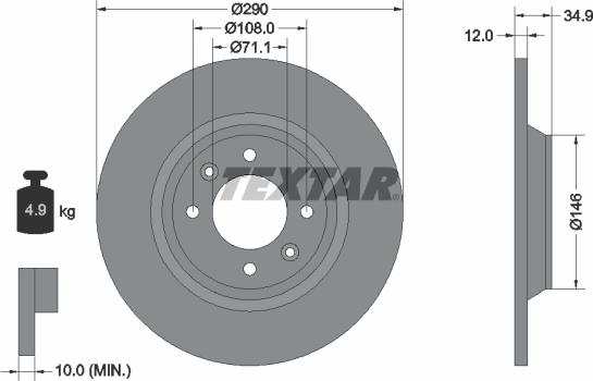 Textar 92231303 - Bremžu diski autospares.lv