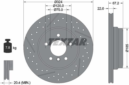 Textar 92231203 - Bremžu diski www.autospares.lv