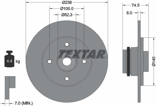 Textar 92231700 - Bremžu diski www.autospares.lv