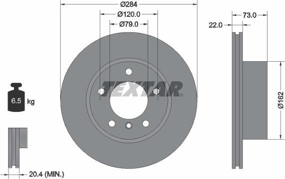 Textar 92238400 - Bremžu diski www.autospares.lv