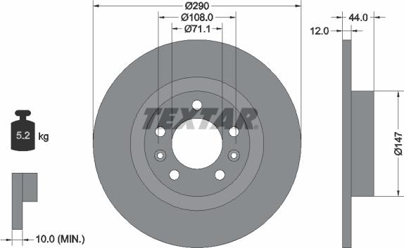 Textar 92238003 - Bremžu diski www.autospares.lv