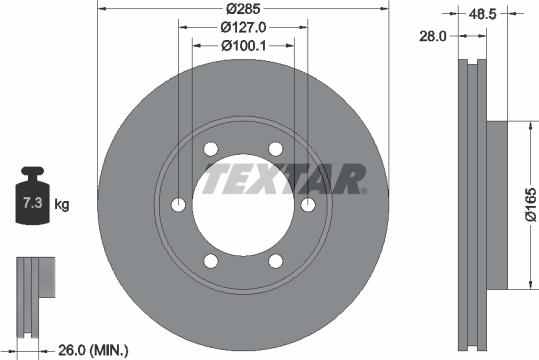 Textar 92238100 - Bremžu diski www.autospares.lv