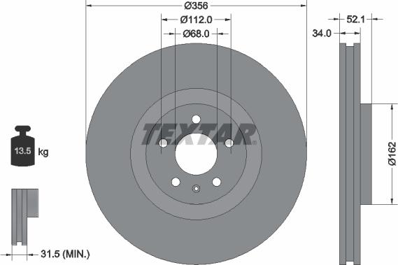 Textar 92238205 - Bremžu diski www.autospares.lv