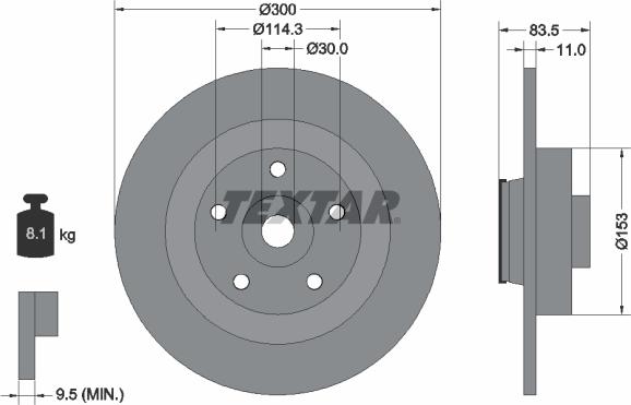 Textar 92233100 - Bremžu diski www.autospares.lv