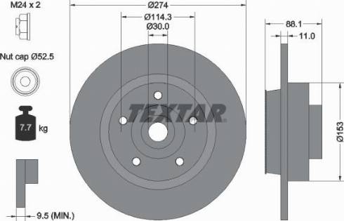 Textar 92232600 - Bremžu diski www.autospares.lv