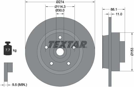 Textar 92232603 - Bremžu diski www.autospares.lv