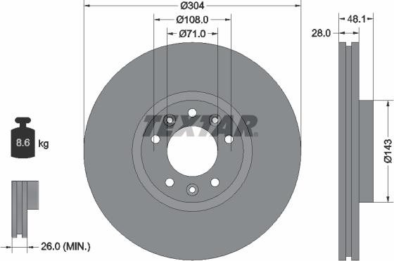 Textar 92232305 - Bremžu diski autospares.lv