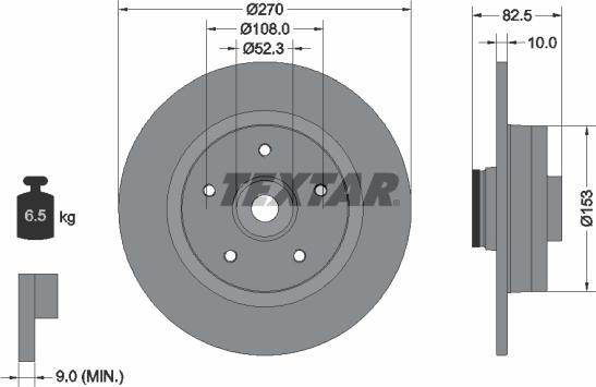 Textar 92237203 - Bremžu diski www.autospares.lv