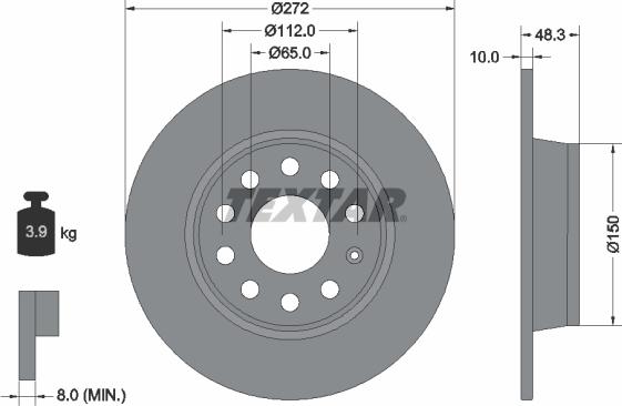 Textar 92224905 - Тормозной диск www.autospares.lv