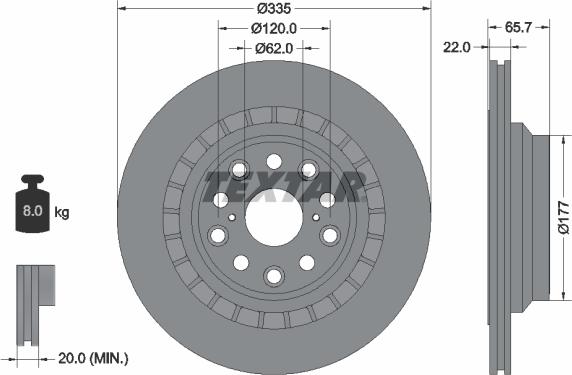 Textar 92224503 - Bremžu diski www.autospares.lv