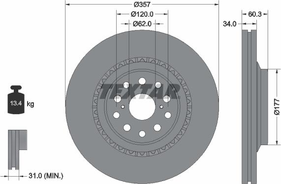 Textar 92224303 - Bremžu diski autospares.lv