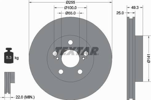 Textar 92225000 - Bremžu diski www.autospares.lv