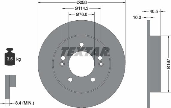 Textar 92226103 - Bremžu diski autospares.lv