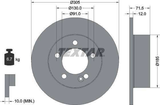 Textar 92228800 - Bremžu diski www.autospares.lv