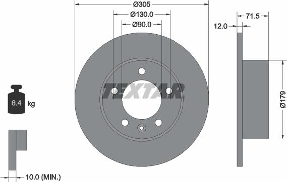 Textar 92228700 - Bremžu diski autospares.lv