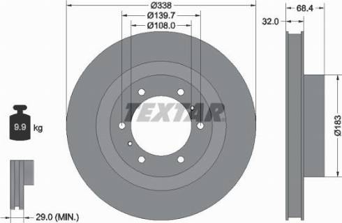 Textar 92223900 - Bremžu diski www.autospares.lv