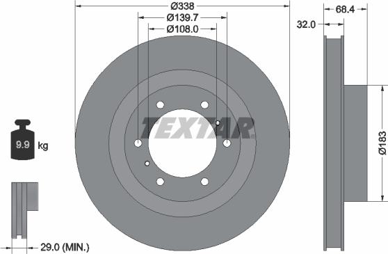 Textar 92223903 - Bremžu diski www.autospares.lv