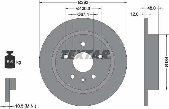 Textar 92222903 - Bremžu diski autospares.lv