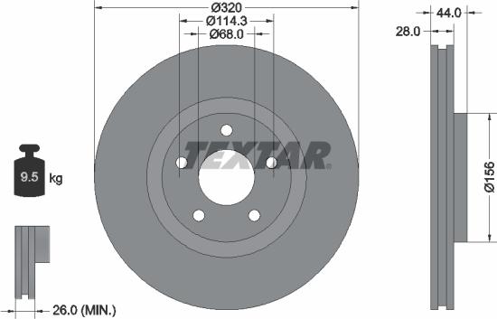 Textar 92222000 - Bremžu diski www.autospares.lv