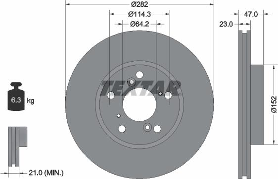 Textar 92227503 - Bremžu diski www.autospares.lv