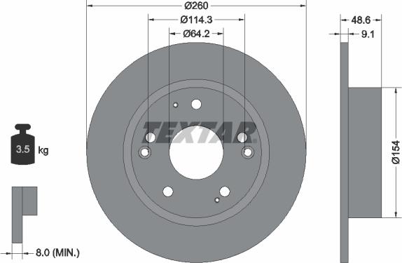 Textar 92227603 - Bremžu diski www.autospares.lv