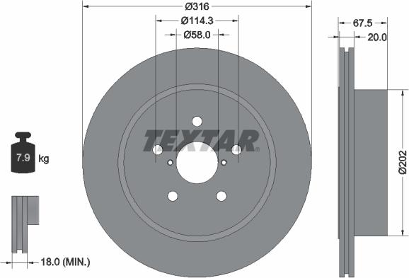 Textar 92227803 - Bremžu diski autospares.lv