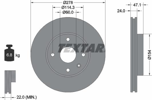 Textar 92227303 - Brake Disc www.autospares.lv