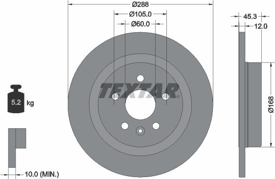 Textar 92275203 - Bremžu diski www.autospares.lv