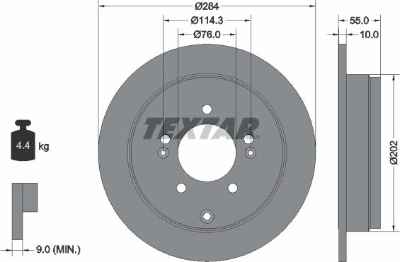 Textar 92271003 - Bremžu diski www.autospares.lv