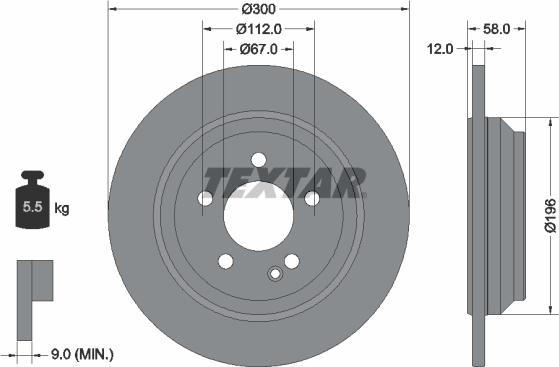 Textar 92272703 - Bremžu diski www.autospares.lv