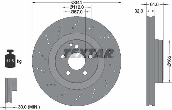 Textar 92277605 - Bremžu diski www.autospares.lv