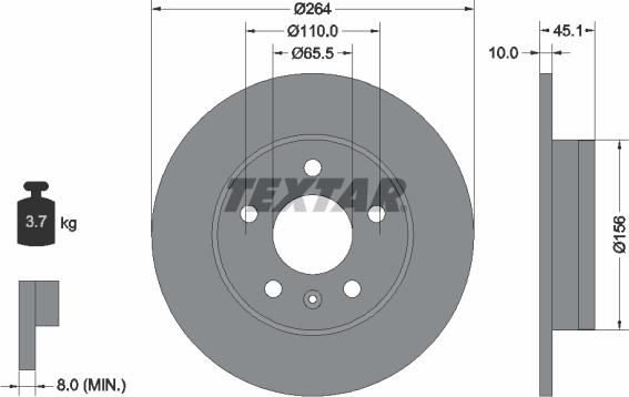 Textar 92277303 - Bremžu diski www.autospares.lv