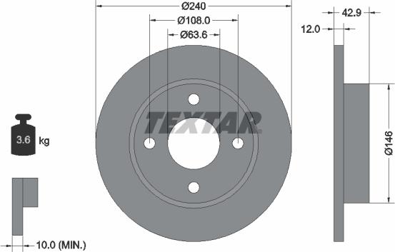 Textar 92075303 - Bremžu diski autospares.lv