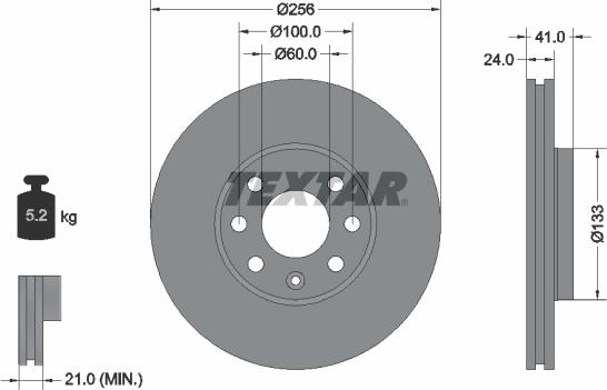 Textar 92091800 - Bremžu diski autospares.lv