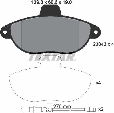 Textar 89004700 - Brake Set, disc brakes www.autospares.lv