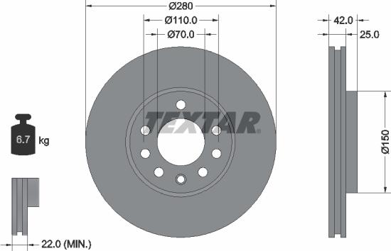 Textar 92091903 - Bremžu diski autospares.lv